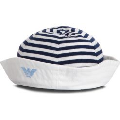 Czapka EMPORIO ARMANI - 404366 9P541 03610 White/Blue. Niebieskie czapki damskie Emporio Armani, bez wzorów, z bawełny. W wyprzedaży za 259,00 zł.