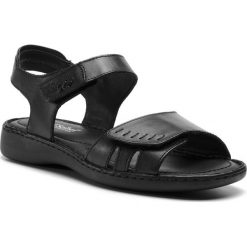 Sandały JOSEF SEIBEL - Lisa 01 73715 2313 600 Schwarz. Czarne klapki damskie marki Josef Seibel, bez wzorów, ze skóry, bez obcasa. Za 229,00 zł.