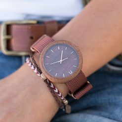 Zegarki damskie: Drewniany zegarek damski new hoop 38 mm n062
