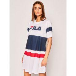Sukienka codzienna Fila Basanti Tee 687498. Białe sukienki damskie Fila, na co dzień, s, bez wzorów, bez kołnierzyka, bez rękawów, proste. W wyprzedaży za 209,00 zł.