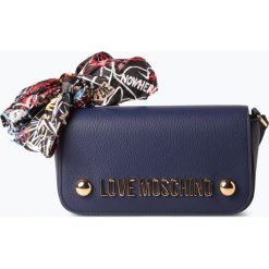 Love Moschino - Damska torebka na ramię, niebieski. Niebieskie torebki klasyczne damskie marki Love Moschino, ze skóry, z kokardką. Za 659,95 zł.