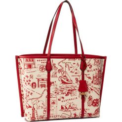 Torebka TORY BURCH - Perry Printed Canvas Triple-Compartment Tote 64486 Red Destination 920. Czerwone torebki klasyczne damskie Tory Burch, bez wzorów, ze skóry ekologicznej, bez dodatków. W wyprzedaży za 849,00 zł.