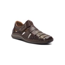 RIEKER 05279-25. Pomarańczowe sandały męskie Rieker, ze skóry, bez zapięcia. Za 299,99 zł.