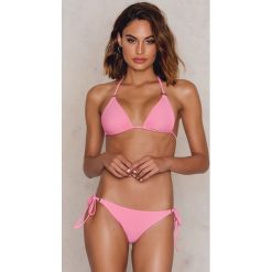 Stroje dwuczęściowe damskie: NA-KD Swimwear Metal Ring Tie Strap Panty – Pink