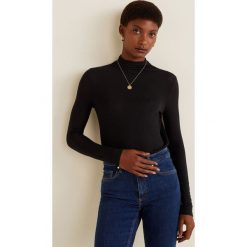 Mango - Bluzka. Czarne bluzki damskie Mango, xs, bez wzorów, z elastanu, z golfem, bez rękawów. Za 59,90 zł.
