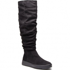 Kozaki BULLBOXER - 999501F7T BLCKTD70 Blck. Szare buty zimowe damskie marki Bullboxer, z materiału, na sznurówki. Za 299,00 zł.