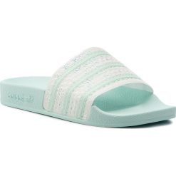 Klapki adidas - adilette W CG6257 Icemin/Icemin/Icemin. Zielone klapki damskie Adidas, bez wzorów, ze skóry ekologicznej, bez obcasa. W wyprzedaży za 159,00 zł.