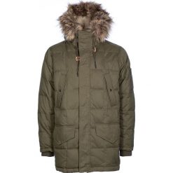 Kurtka puchowa "Woodlands" w kolorze khaki. Brązowe płaszcze męskie xs, ze skóry. W wyprzedaży za 516,95 zł.