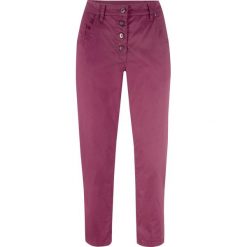 Spodnie chino "papertouch" 7/8, WIDE bonprix jeżynowy. Spodnie damskie bonprix. Za 89,99 zł.