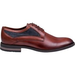 Półbuty BUKN000042. Pomarańczowe buty wizytowe męskie marki Giacomo Conti, bez wzorów, ze skóry, eleganckie, bez zapięcia. Za 399,00 zł.
