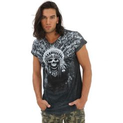 T-shirty męskie z nadrukiem: T-shirt w kolorze antracytowym