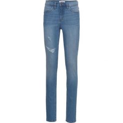 Dżinsy "authentik-stretch" SKINNY bonprix niebieski. Niebieskie jeansy damskie skinny bonprix, z jeansu. Za 89,99 zł.