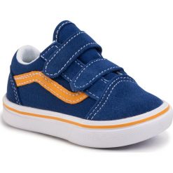Tenisówki VANS - Comfycush Old Sko VN0A4TZIWI51 (Pop) Tr Bl/Cadium Yellow. Niebieskie trampki chłopięce Vans, bez wzorów, ze skóry, na rzepy. Za 199,00 zł.