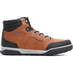 Buty zimowe męskie: Brązowe Botki Official Trip