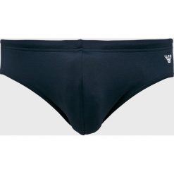 Emporio Armani - Kąpielówki. Czarne kąpielówki męskie Emporio Armani, s, bez wzorów, z elastanu. W wyprzedaży za 139,90 zł.
