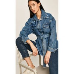 Answear - Kurtka jeansowa. Niebieskie kurtki damskie ANSWEAR, s, w paski, z bawełny, krótkie. Za 199,90 zł.