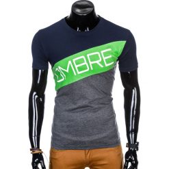 T-shirt męski z nadrukiem S650 - grafitowy. Szare t-shirty męskie Ombre Clothing, s, z nadrukiem, bez kołnierzyka. Za 21,00 zł.