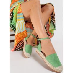 Miętowe Espadryle Aegana. Zielone espadryle damskie Renee, bez wzorów, bez obcasa. Za 89,99 zł.