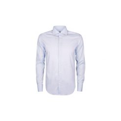 Koszule z długim rękawem Trussardi 32C11SINT / Collo 67. Niebieskie koszule męskie Trussardi, m, bez wzorów, bez kołnierzyka, z długim rękawem. Za 189,00 zł.
