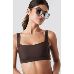 NA-KD Swimwear Square Neck Bandeau Top - Brown. Brązowe topy damskie NA-KD Swimwear, bez wzorów, bez kołnierzyka. Za 60,95 zł.