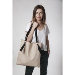 Torba beige Ribbon. Brązowe torebki klasyczne damskie Pakamera, z bawełny. Za 145,00 zł.