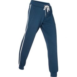 Spodnie sportowe, długie, Level 1 bonprix ciemnoniebiesko-kremowy. Niebieskie spodnie damskie bonprix, w paski, długie. Za 89,99 zł.
