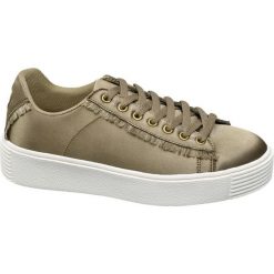 Sneakersy damskie Graceland khaki. Brązowe sneakersy damskie Graceland, z satyny. Za 59,00 zł.