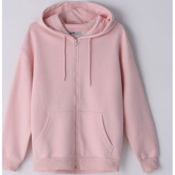 Gładka bluza z kapturem - Różowy. Różowe bluzy damskie Cropp, s, bez wzorów, bez rękawów, z kapturem. Za 79,99 zł.