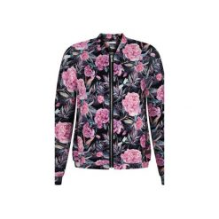 Kwiecista bluza bomberka, damska. Czarne bluzy damskie ekoszale, l, z dzianiny. Za 162,00 zł.