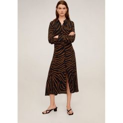 Mango - Koszula Tiger. Czarne bluzki damskie Mango, na co dzień, s, bez wzorów, z wiskozy, klasyczne, z klasycznym kołnierzykiem, z długim rękawem. Za 139,90 zł.