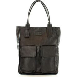 Shopper bag damskie: Torebka shopper z kieszeniami czarna MELODY