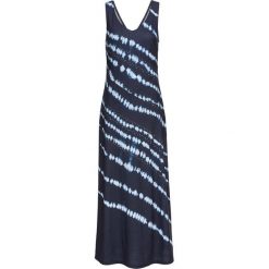 Sukienka maxi z batikowym nadrukiem bonprix ciemnoniebieski wzorzysty. Niebieskie sukienki damskie bonprix, na lato, z nadrukiem, bez kołnierzyka, bez rękawów, maxi. Za 149,99 zł.