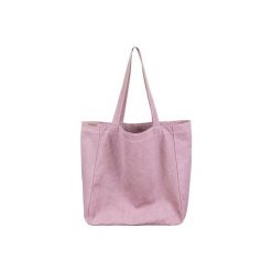 Lazy bag różowa duża torba z grubej bawełny na zamek. Różowe torebki klasyczne damskie marki Hairoo, w paski, z bawełny, duże. Za 195,00 zł.