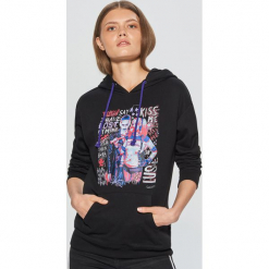 Bluza z nadrukiem Suicide Squad - Czarny. Czarne bluzy rozpinane damskie Cropp, l, z nadrukiem. Za 99,99 zł.