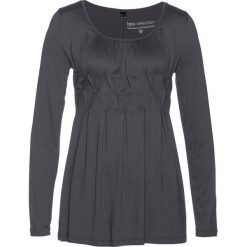 Shirt z długim rękawem bonprix szary. Szare bluzki damskie bonprix, bez wzorów, z elastanu, z okrągłym kołnierzem, z długim rękawem. Za 79,99 zł.