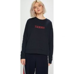 Tommy Hilfiger - Bluza. Czarne bluzy rozpinane damskie TOMMY HILFIGER, l, z aplikacjami, z bawełny, bez kaptura. Za 299,90 zł.