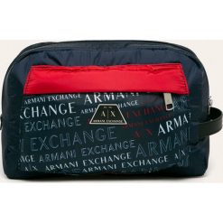 Armani Exchange - Kosmetyczka. Niebieskie kosmetyczki męskie Armani Exchange, bez wzorów, z poliesteru. W wyprzedaży za 349,90 zł.