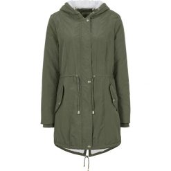 Kurtka parka na podszewce z polaru bonprix oliwkowy. Zielone kurtki damskie bonprix, bez wzorów, z polaru, bez kaptura. Za 219,99 zł.