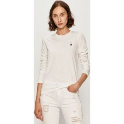 Polo Ralph Lauren - Longsleeve. Białe bluzki damskie Polo Ralph Lauren, s, z aplikacjami, z bawełny, casualowe, z okrągłym kołnierzem, z długim rękawem. Za 339,90 zł.