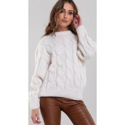 Kremowy Sweter Zounds. Brązowe swetry damskie Renee, m, bez wzorów, z dzianiny, casualowe, z długim rękawem, długie, bez kaptura. Za 139,99 zł.