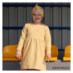 Sukienka 3D honey. Pomarańczowe sukienki dziewczęce z falbanami Pakamera, melanż. Za 66,00 zł.