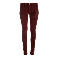 Desigual spodnie damskie Pana 36 burgund. Czerwone jeansy damskie Desigual, z jeansu. W wyprzedaży za 245,00 zł.