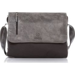 Skórzana męska Torba PAOLO PERUZZI Szara. Szare torby męskie skórzane Paolo Peruzzi, w paski, ze skóry, vintage. Za 219,00 zł.