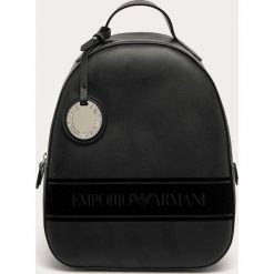 Emporio Armani - Plecak. Czarne plecaki damskie Emporio Armani, bez wzorów, ze skóry ekologicznej. Za 1099,00 zł.