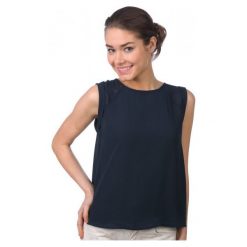 Pepe Jeans Bluzka Damska Rene Xs Ciemnoniebieski. Czarne bluzki damskie marki Pepe Jeans, xs, bez wzorów, z jeansu, bez kołnierzyka, bez rękawów. W wyprzedaży za 126,00 zł.
