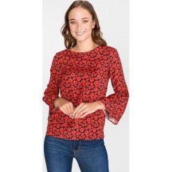 Trussardi Jeans Bluzka Czerwony. Czerwone bluzki damskie Trussardi Jeans, w kwiaty, z wiskozy, bez kołnierzyka, bez rękawów. Za 619,95 zł.