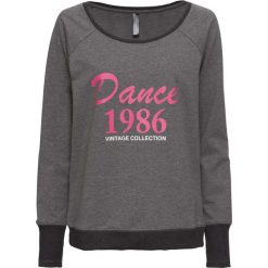 Bluza z nadrukiem bonprix szary melanż. Szare bluzy z nadrukiem damskie bonprix. Za 37,99 zł.