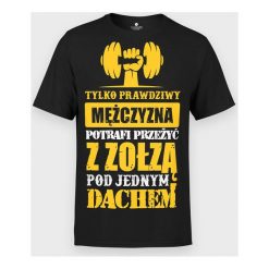 Koszulka Prawdziwy Facet i Zołza. T-shirty chłopięce MegaKoszulki, bez wzorów, z bawełny, bez rękawów. Za 49,90 zł.