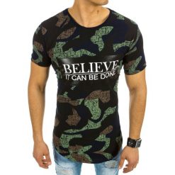 T-shirty męskie z nadrukiem: T-shirt męski z nadrukiem granatowy (rx2060)