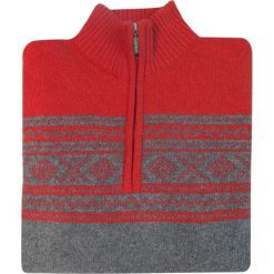 Ciepły sweter męski - półgolf rozpinany na zamek SW46. Szare swetry męskie m, z wełny, casualowe, z golfem. Za 242,10 zł.